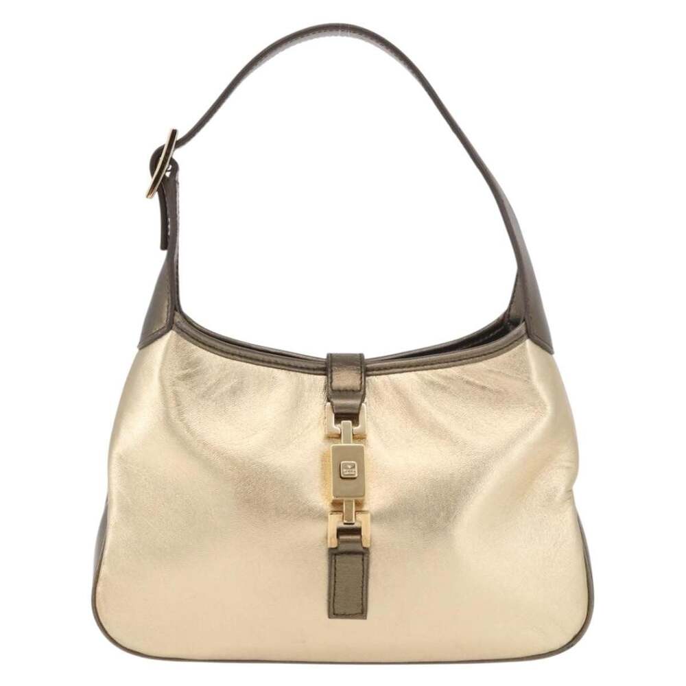 Gucci Leather Jackie Handbag Gold